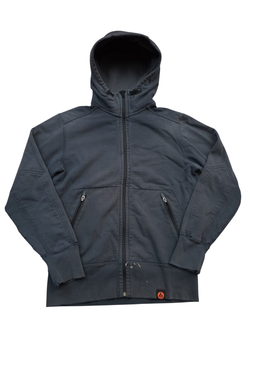 American Giant Storm Hoodie Mens Small Gray Full Zip DWR Made USA FLAW